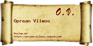 Oprean Vilmos névjegykártya